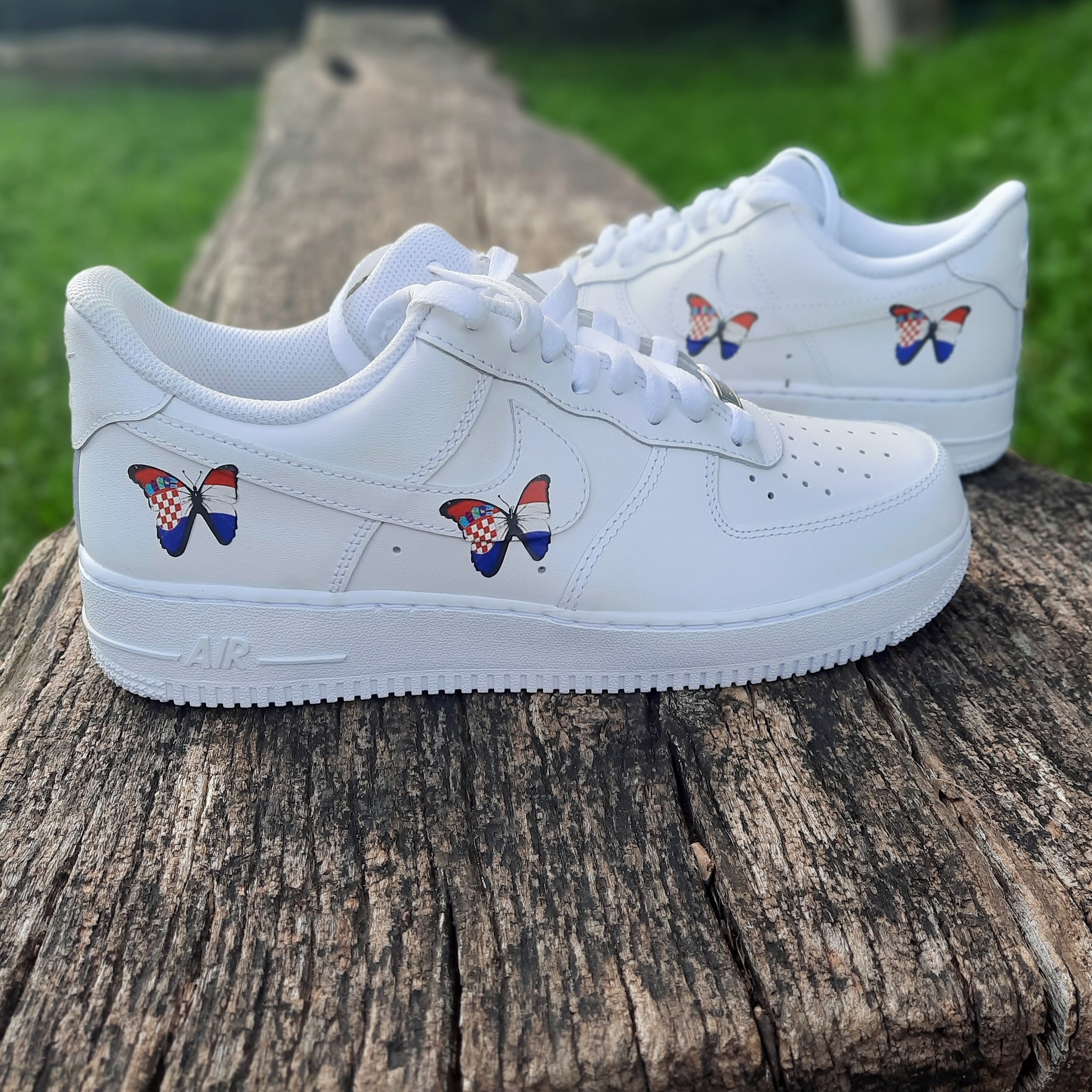 Buy Custom Air Force 1 Butterfly Blue Black Drip Butterfly Af1 Online in  India 