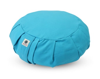 Yoga Meditation Cushion | Handwoven Handmade Round Zafu Pillow | Yoga Cushion Pillow | Zipped Cover | Washable Portable | Adjustable Height