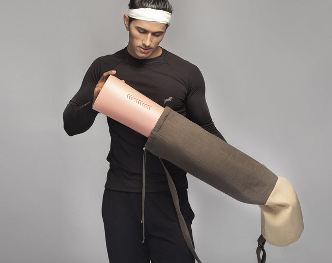 YOGA MAT BAG | Yoga Mat Carrier | Yoga Mat Holder | Handmade Organic Cotton Canvas Tote Bag | Premium Yoga Mat | Shoulder Travel Gym Bag