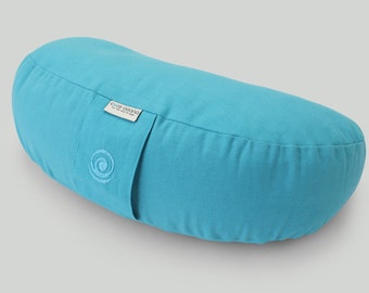 Yoga Meditation Cushion | Handwoven Handmade Round Half Moon Zafu Pillow | Meditation Zafu | Zipped Cover | Washable | Portable | Adjustable