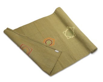 Organic Cotton Handwoven Mat for Yoga 7 Chakra, Pilates, Fitness, Prayer, Meditation or Home Decor | Foldable Travel Mat Gift
