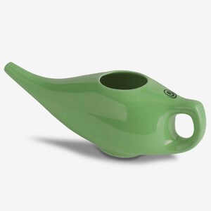Keramisk Jal Neti Pot Icke-metallisk och blyfri Bekvämt grepp Naturlig behandling för bihåleinflammation, Yoga Neti Pot (Rå Mango)