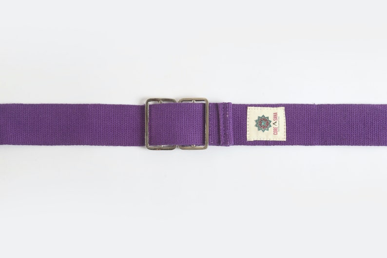 Core Asana Purple Yoga Straps Yoga Belt Hand stitched belts Yoga Stretching Straps Yoga Stretch Belt Gifts for Her image 3