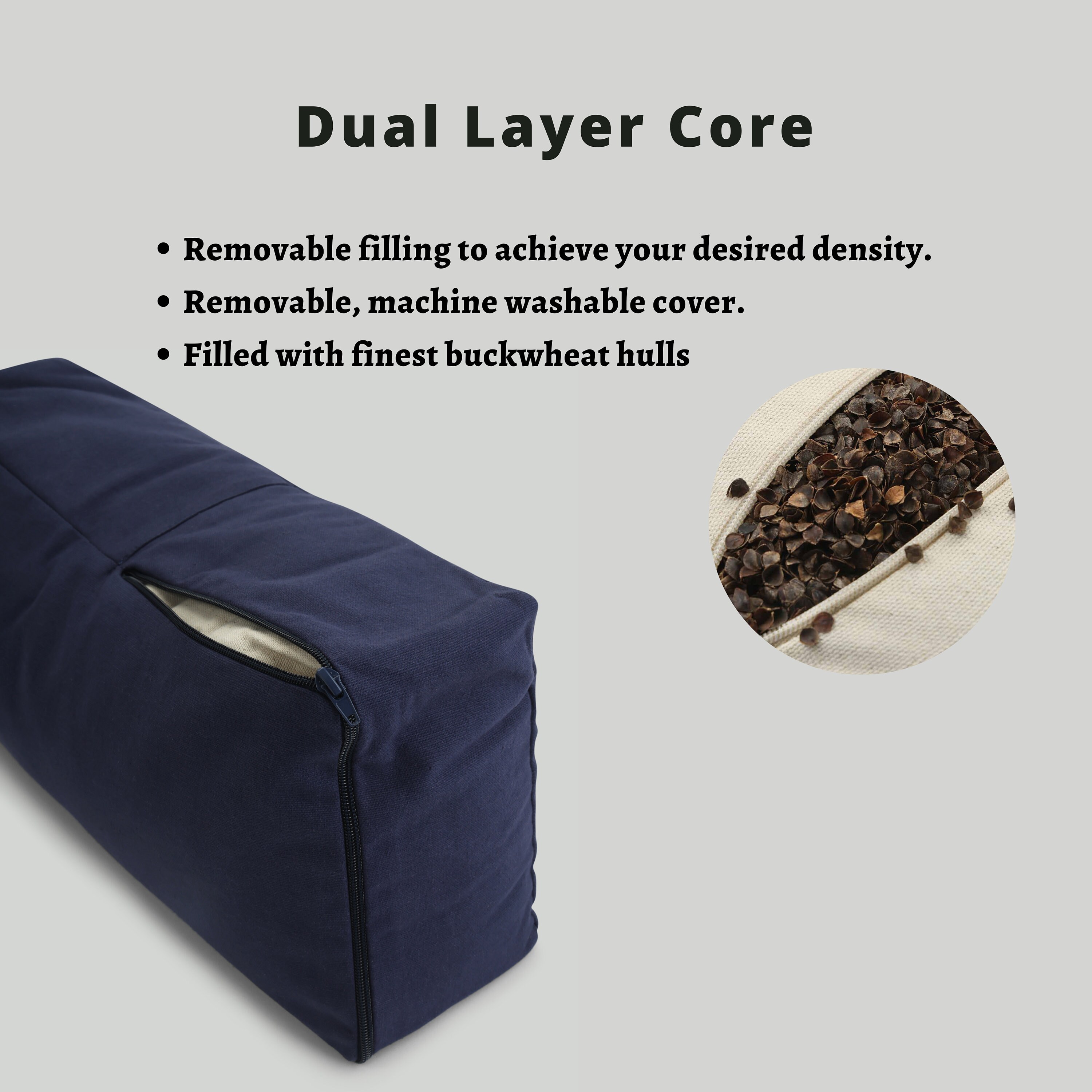 Rectangular Cotton Yoga Bolster. Yoga Pillow. Yoga Cushion. Yin Yoga