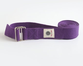 Core Asana Purple Yoga Straps | Yoga Belt | Hand stitched belts | Yoga Stretching Straps | Yoga Stretch Belt Gifts for Her