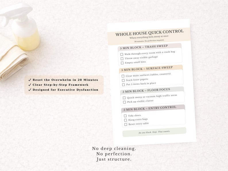 ADHD Home Reset System, ADHD Cleaning Framework, Room by Room Plan for ...