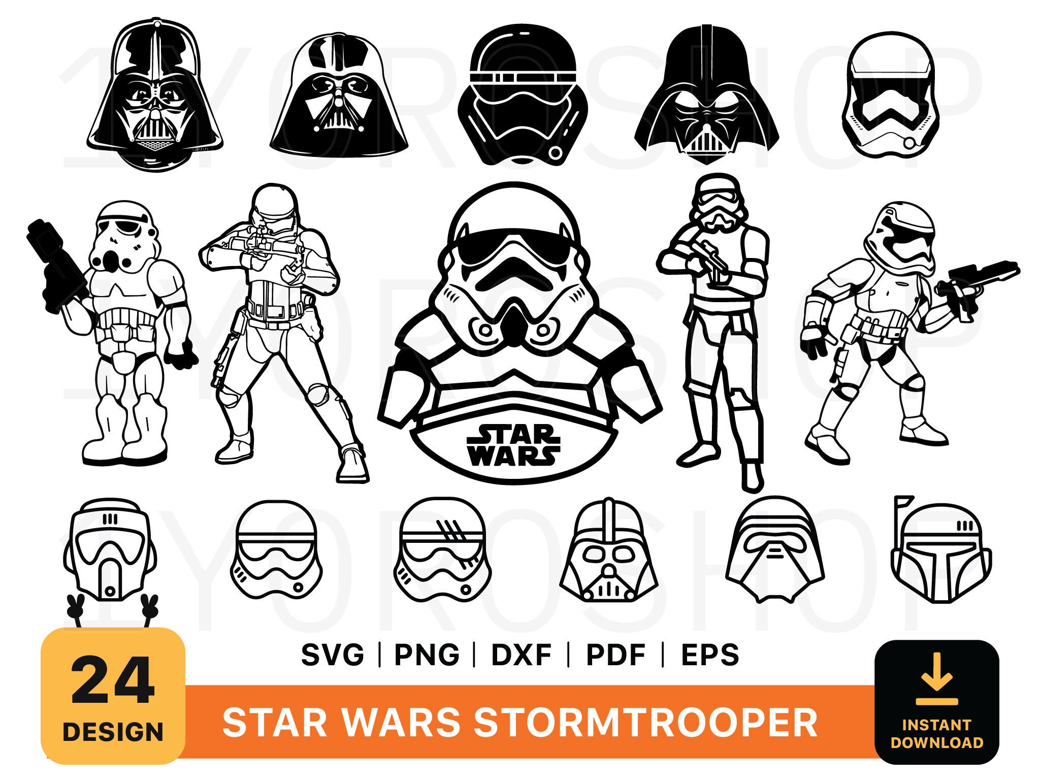 Starwars Stormtrooper Helmet Silhouette Svg Files, Star Wars SVG, Star