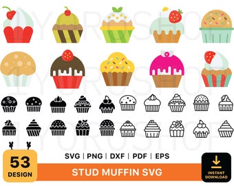 Muffin Cupcake Layered Bundle svg Clipart, Muffins the mule, Muffins Schale, Muffins und Beere, Muffins Clipart, Muffin Clipart