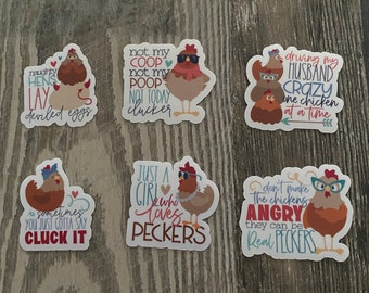 Inappropriate Chicken Stickers, Laptop Stickers, Chickens, Water Bottle, Farm Animals