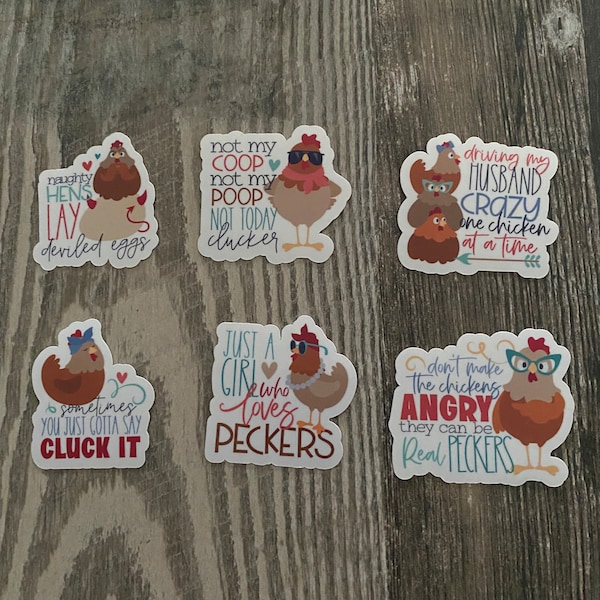 Inappropriate Chicken Stickers, Laptop Stickers, Chickens, Water Bottle, Farm Animals