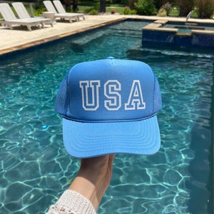 USA Trucker Hat | USA Varsity Letter Trucker Hat | 4th of July Hat