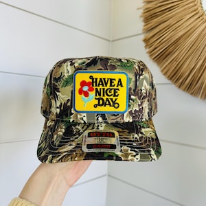 NICE DAY Patch Mütze | KAMO | Trucker-/Baseballmütze | Unisex Trucker Cap | Canvas Hut