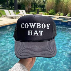 COWBOY HAT Trucker Hat | Black and White | Cowgirl Hat | Unisex Trucker Hat