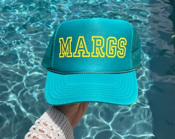MARGS Trucker Hat | Teal & Yellow | Neon Trucker Hat | Unisex Fit Trucker Hat