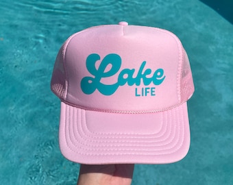 Lake Life Trucker Hat | Różowy | Lake Hat | Damska Trucker Hat