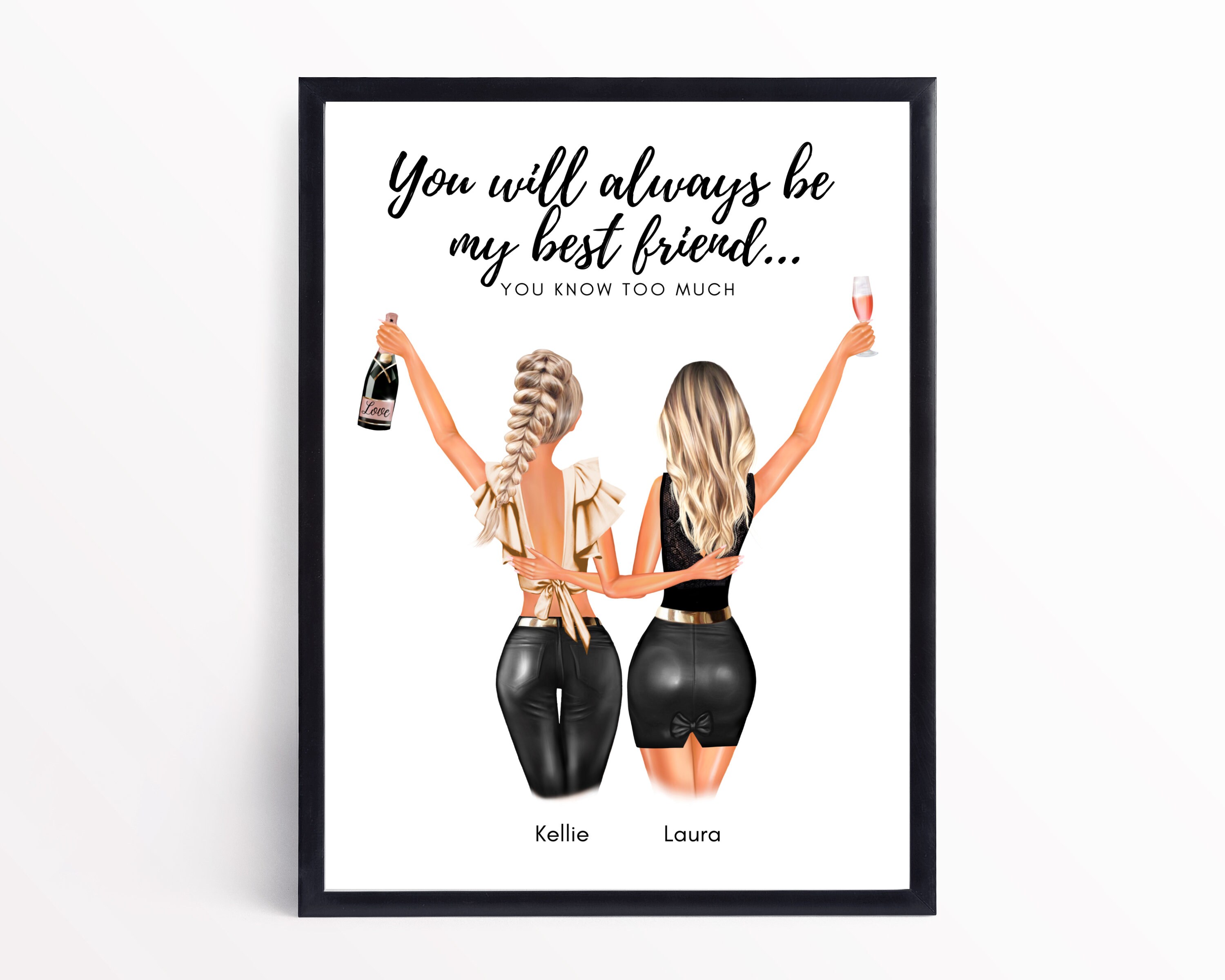 Best Friend Gift, Bestie, Best Friend Print, Birthday Gift, Friend