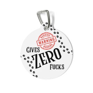 Gives Zero F*cks Pet collar Tag