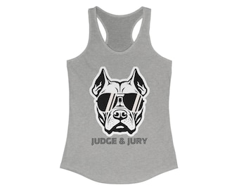Camiseta de tirantes con diseño de perro Judge & Jury, regalo divertido para amantes de las mascotas, camiseta de entrenamiento