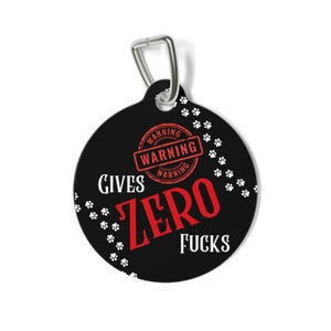 Gives ZERO F*cks- Black Pet Collar Tag
