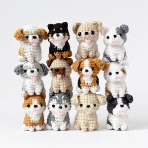 Crochet Sitting Puppy Pattern Bundle: 10-in-1 No-Sew Dog Breeds Amigurumi (PDF)