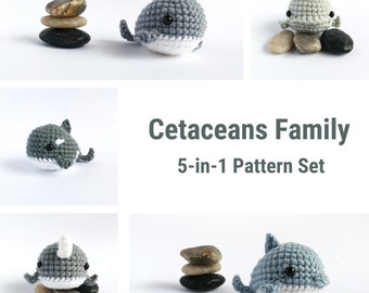 Padrão de crochê para amigurumi de cetáceos: baleia, golfinho, orca e muito mais (PDF)