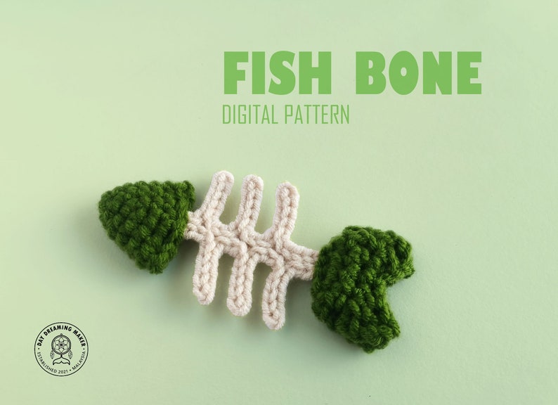 Fish Bone Crochet Pattern PDF Dead Fish Amigurumi Cat Toy Etsy