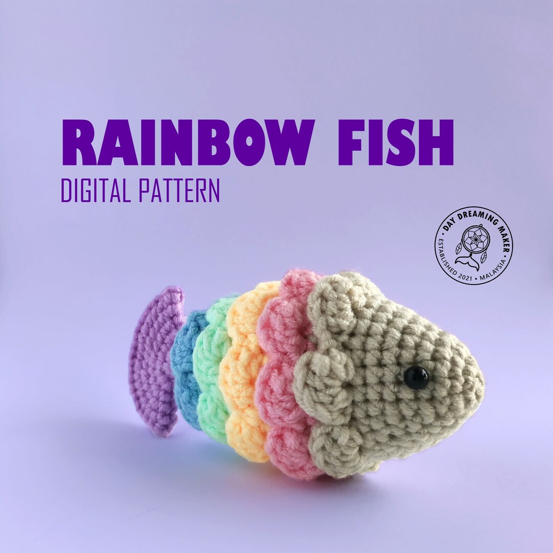 Rainbow Fish Crochet Pattern PDF Colorful Fish Amigurumi, Crochet Fish ...