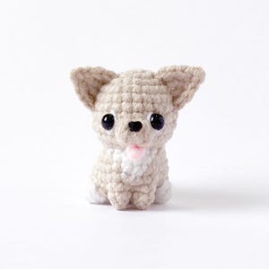 NO SEW Baby Chihuahua Crochet Pattern (PDF), Amigurumi Sitting Dog, English Pattern (Left-handed & Right-handed Versions)