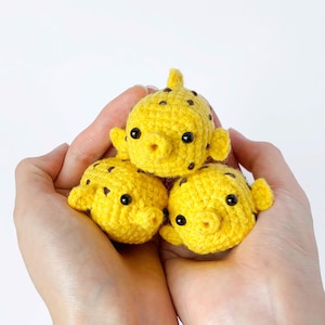 Gelber Boxfisch Häkelanleitung (PDF) Gehäkelte Meereskreatur, Fisch Amigurumi, kein Schnittmuster, Versionen für Links- und Rechtshänder enthalten