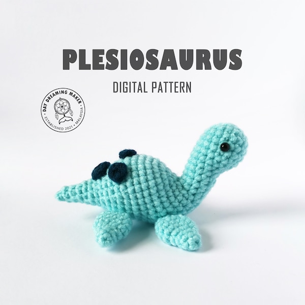 Plesiosaurus Crochet Pattern (PDF) Dinosaur Amigurumi, Crochet Loch Ness Monster, Nessie Amigurumi Dinosaur, Left-handed & Right-handed