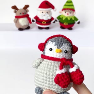 Christmas Amigurumi Crochet Pattern: Santa, Elf, Penguin, Reindeer (PDF)