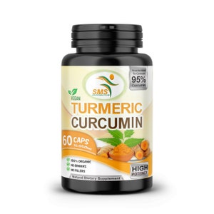 Organic Turmeric Curcumin Max Potency 95% With Black Pepper 15050mg 60 Vegetable Capsules Non Gmo