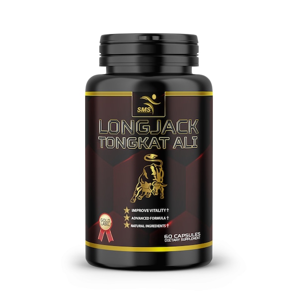 Tongkat Ali 200:1 Root Extract (Eurycoma Longifolia) Longjack Pasak Bumi 60 Vegetable Capsule Organic, Non GMO