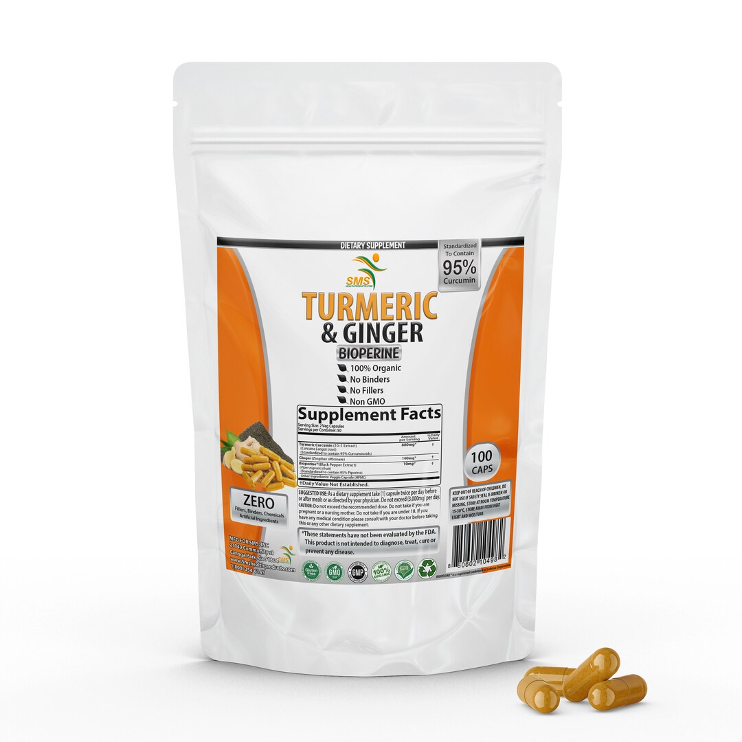 Turmeric Curcumin With Ginger, Bioperine Black Pepper, 95 Curcuminoids
