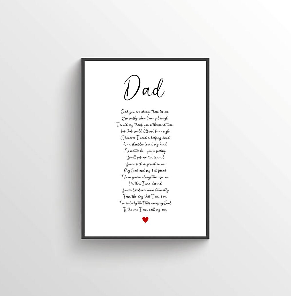 Dad Poem Dad Print Fathers Day Gift Gift For Dad Birthday Gift dad-poem-dad-print-fathers-day-gift-gift-for-dad-birthday-gift