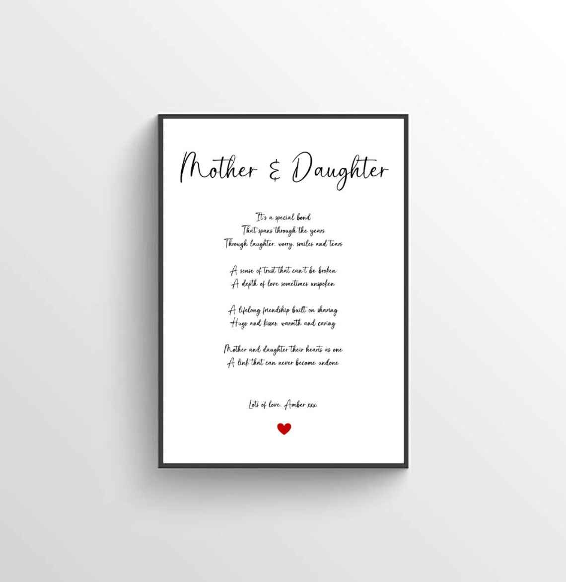 Mother Daughter Poem Print: Personalized Keepsake Gift - Etsy UK