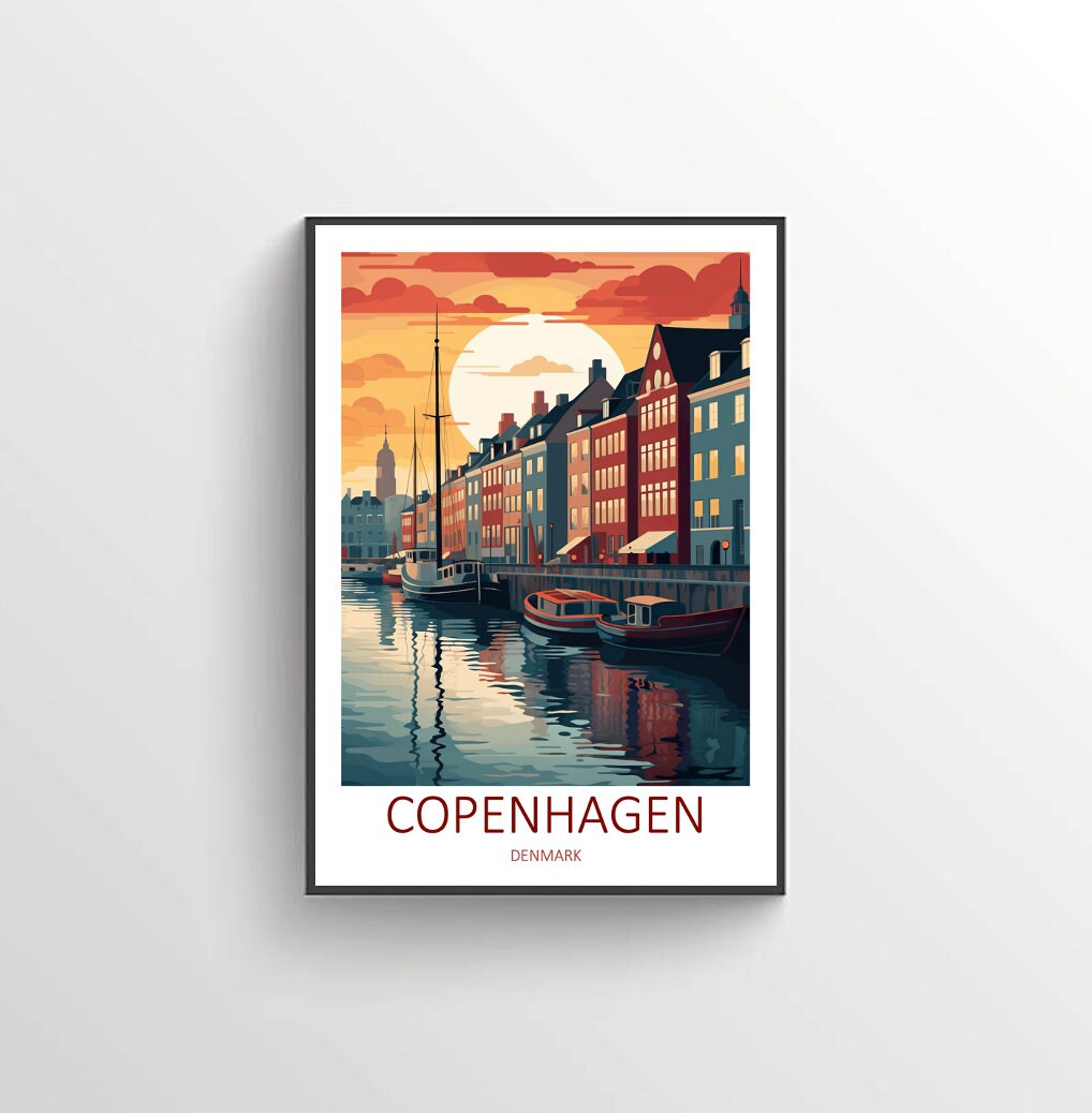 Copenhagen Print Copenhagen Poster Copenhagen Wall Art Denmark Print ...