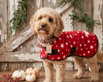Bespoke Dog coat, rug, fleece ,warm, cosy, jumper. winter warm. Double fleece