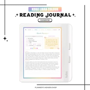 Digital Reading Journal for Kobo Libra Colour with Hyperlinks | Rainbow | Book & Series Reviews | Quotes | Book Tracker for Book Lover Girl