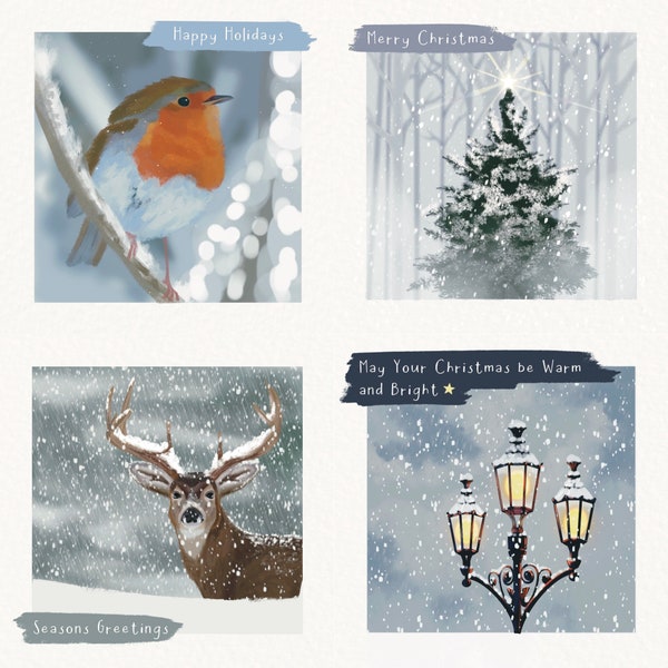 Weihnachtskarten mit dekorativen Wachssiegeln