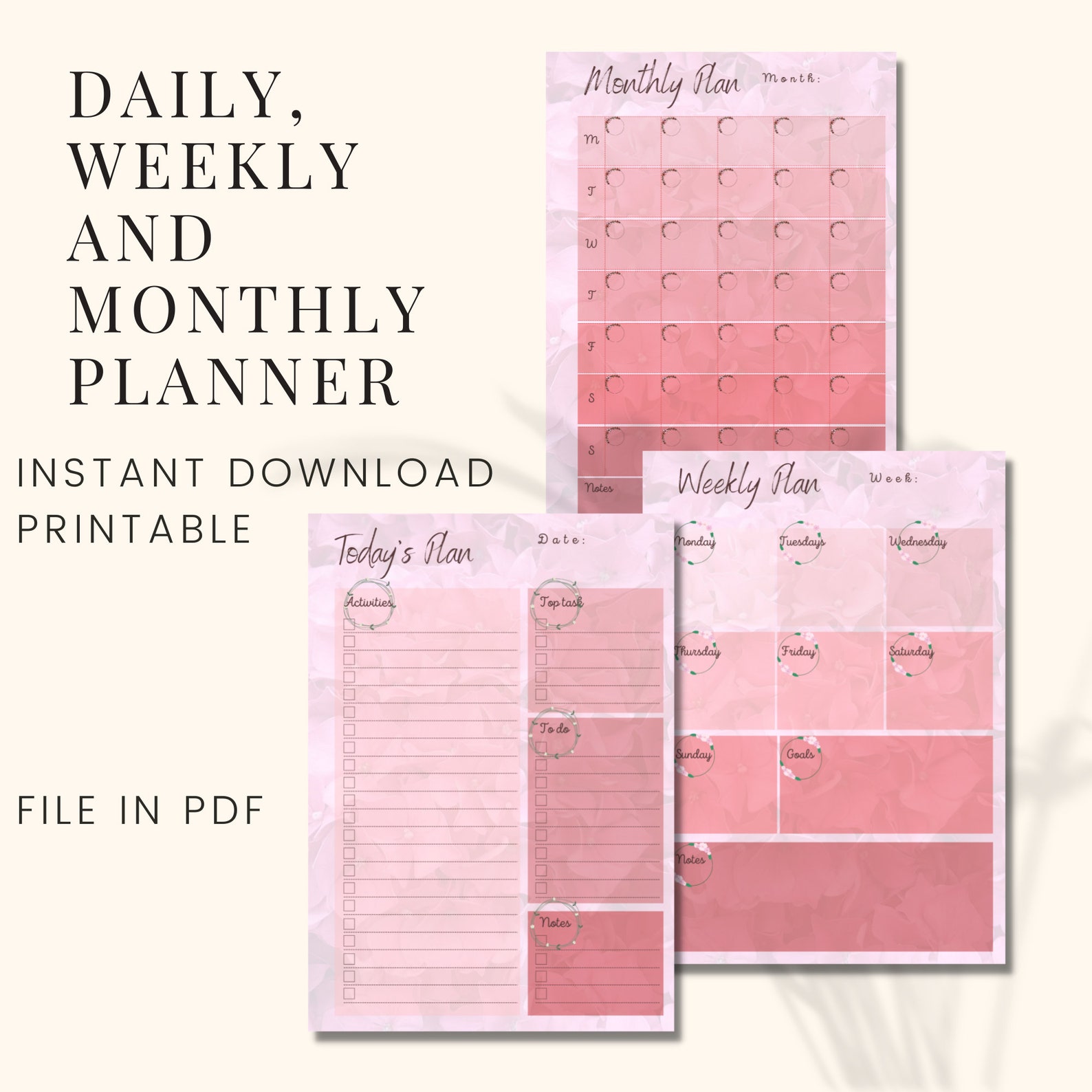 2022 2023 Planner Printable to Do List Planner Pad Daily | Etsy
