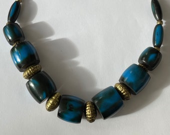 Vintage Dyed Horn Large Beaded Necklace