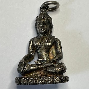 Vintage Sterling Phra Pang Thai Buddha Statue Pendant