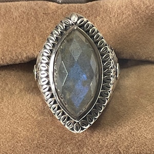 Sterling Silver Sunflower Labradorite Ring SZ 5