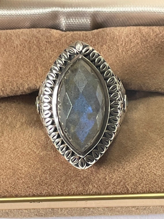 Sterling Silver Sunflower Labradorite Ring SZ 5