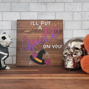 handmade halloween home wood sign