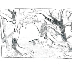 White Forest / Unique Mono Print