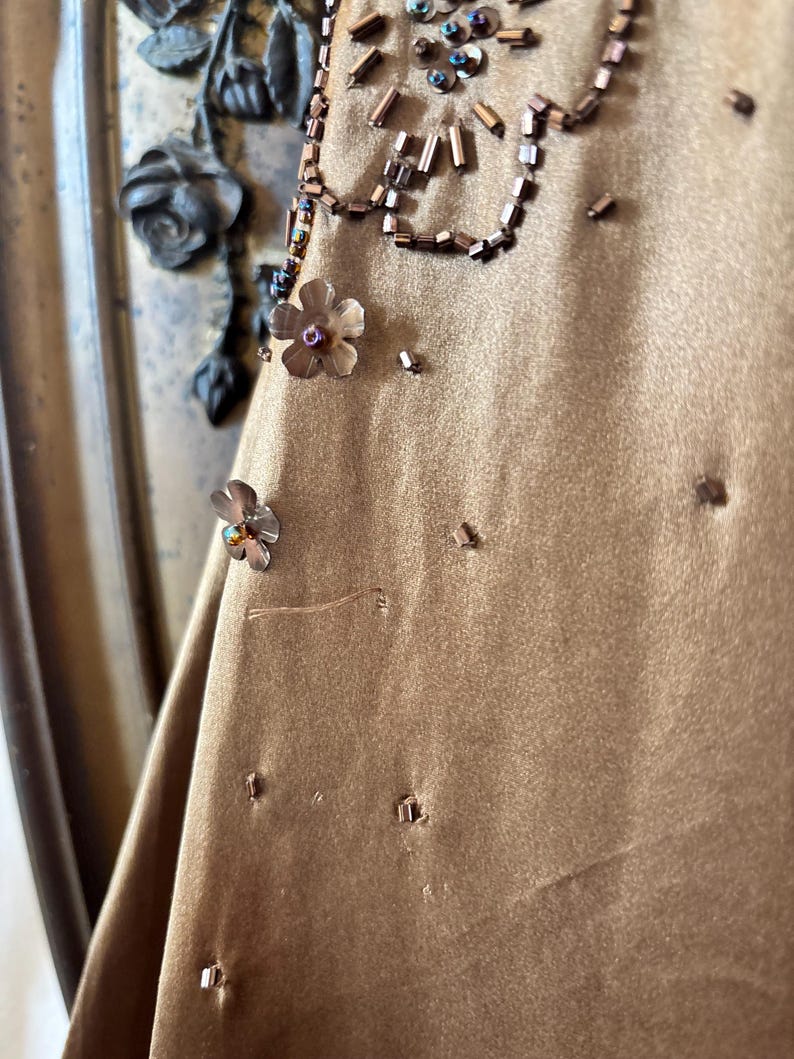 Vintage Adrianna Papell Silk Beaded Dress | M image 12