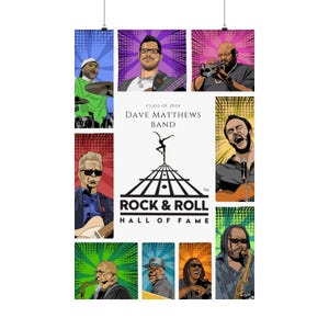 Dave Matthews Band Satin Poster, Rock & Roll Hall of Fame Art, Music Decor, Concert Wall Art, Gift for Fans