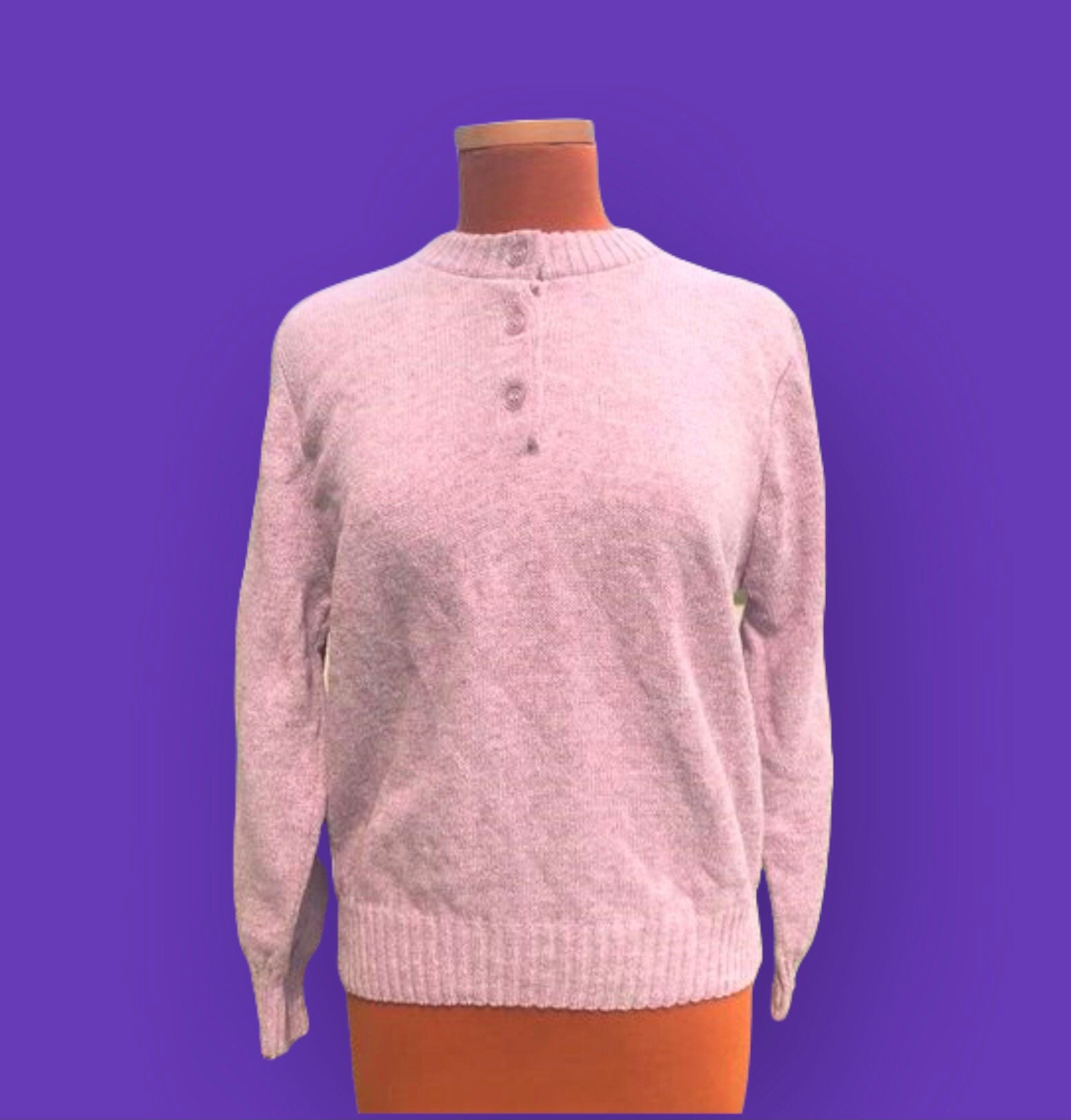 Vintage 1970s Sweater Misses Lilac 